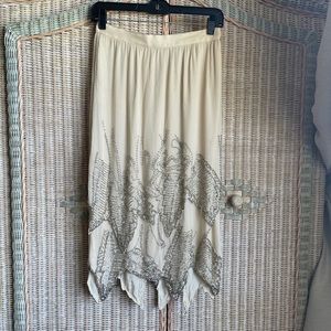 Cream Vintage Oleg Cassini beaded skirt